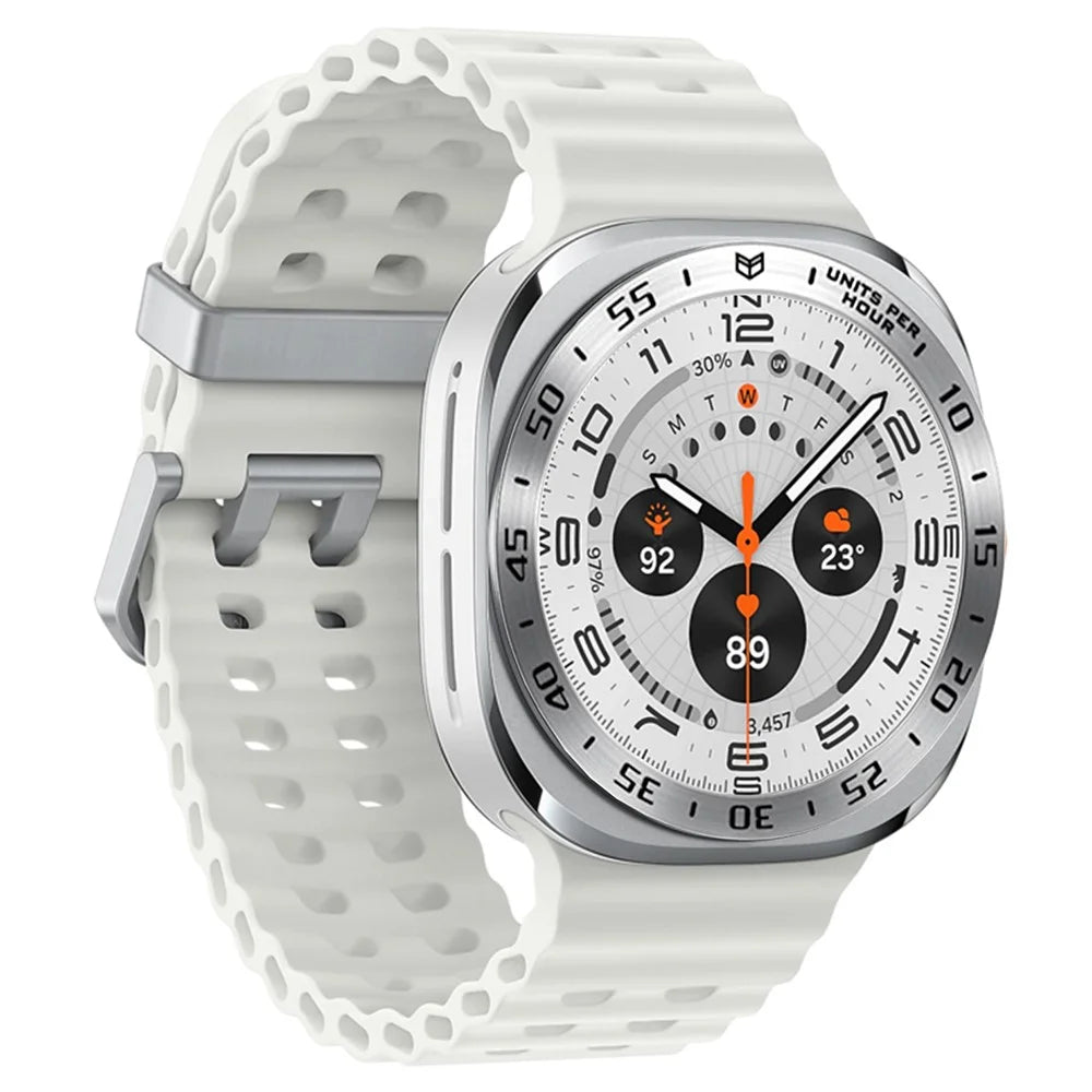 Type A for Samsung Galaxy Watch Ultra 47mm Bezel Styling Stainless Steel Bezel Ring Protector - Silver / Black Characters - 1