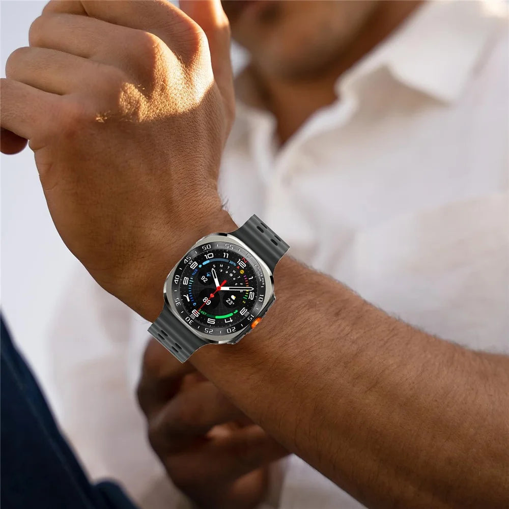 Type A for Samsung Galaxy Watch Ultra 47mm Bezel Ring Stainless Steel Metal Bezel Styling Dial Circle - Black / White Characters - 5