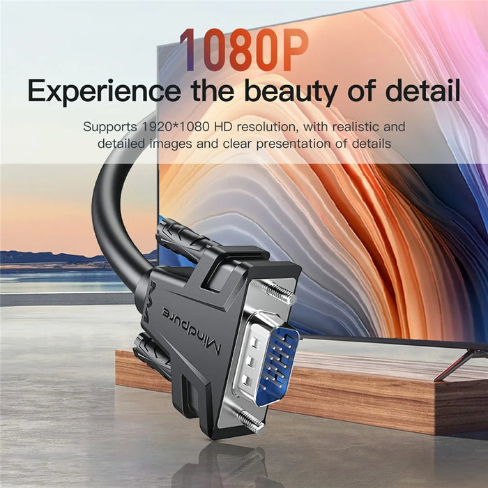 MINDPURE VG002 8m VGA 3+6 1080P HD Video Cable for Laptops Monitors Projectors - 3