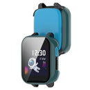 For Xplora XGO3 Hard PC Watch Case Overall Protective Cover with HD Tempered Glass Film - Green - 3