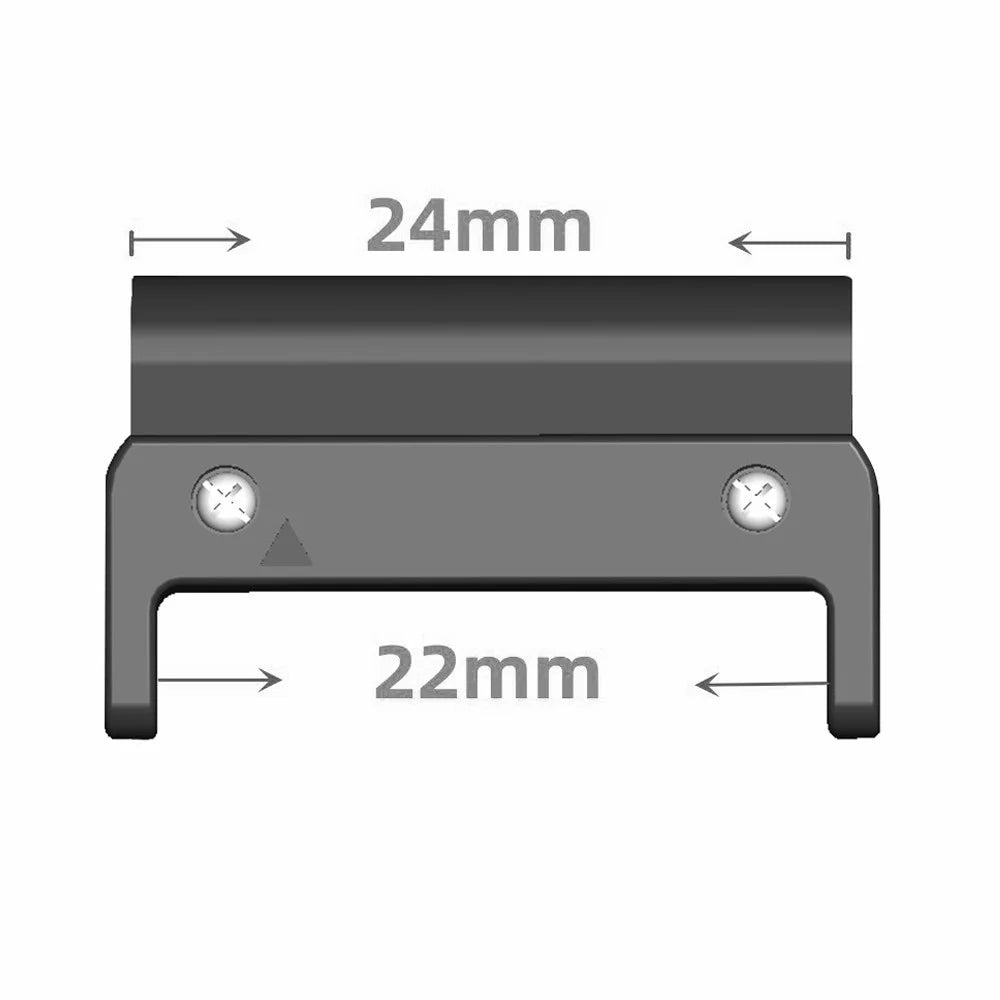 1 Pair 24mm to 22mm Watch Strap Connector for Suunto Garmin Tactix Watch PC Adapter - Black - 7