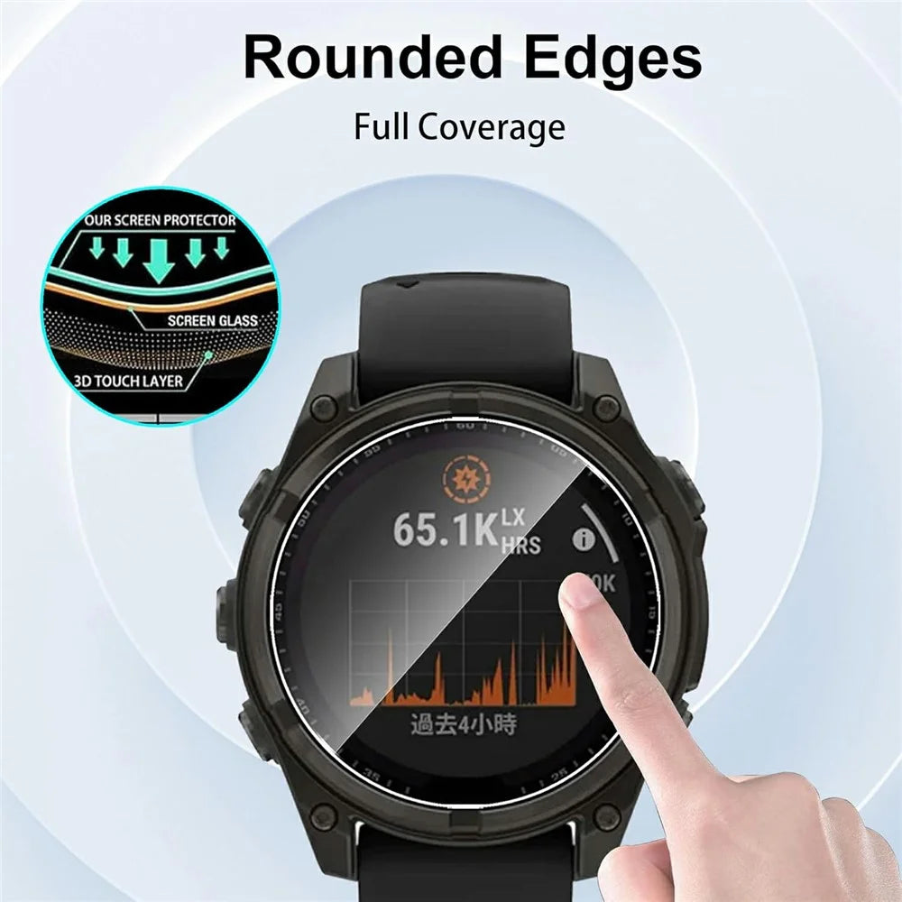 3Pcs For Garmin Fenix 8 47mm Screen Protector HD Clear Watch Screen Film - 2