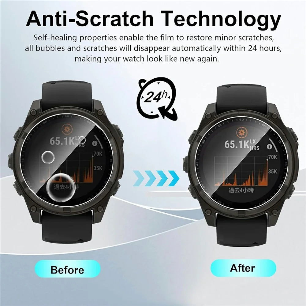 3Pcs For Garmin Fenix 8 47mm Screen Protector HD Clear Watch Screen Film - 3