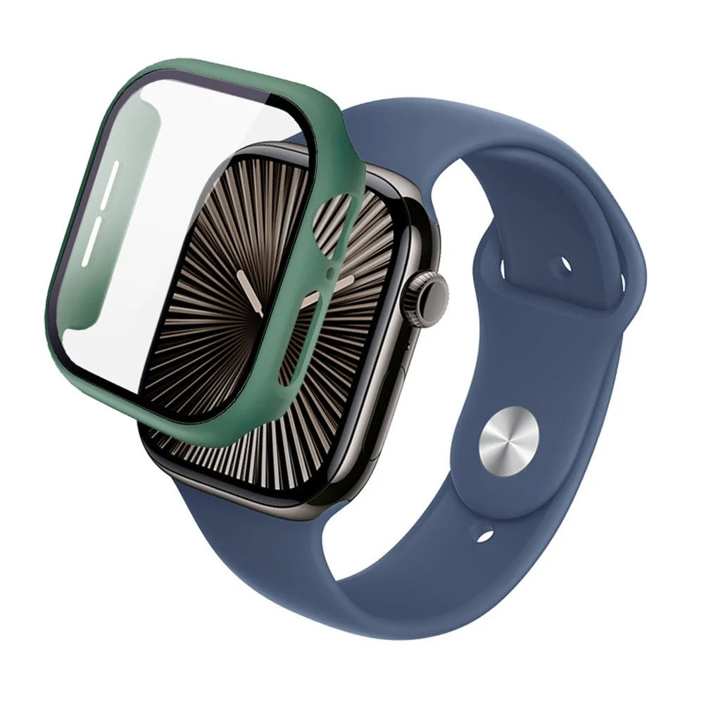 IMAK For Apple Watch Series 11 / 10 46mm Case Full Protection Integrate Watch PC Cover with Tempered Glass Film - Green - 4