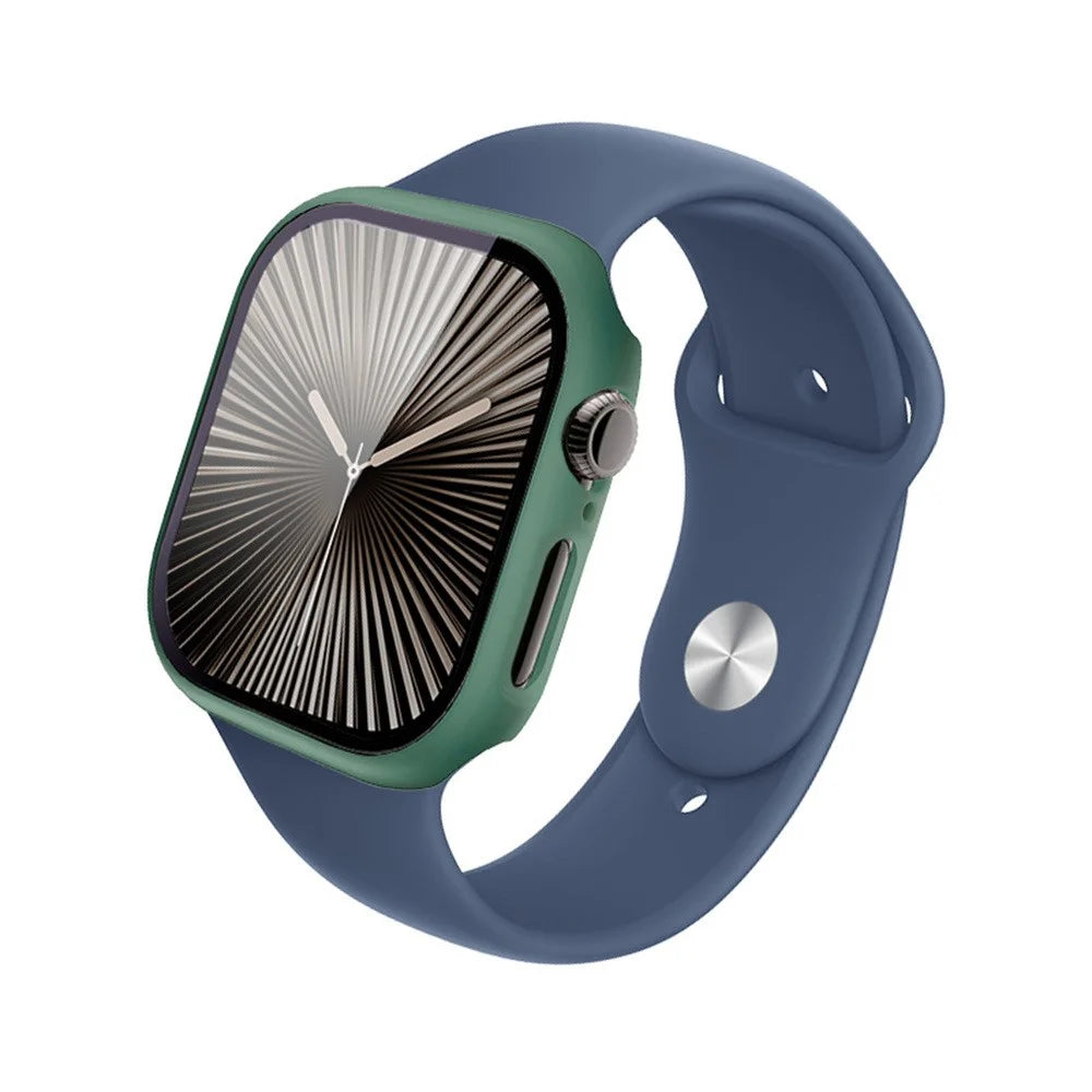 IMAK For Apple Watch Series 11 / 10 46mm Case Full Protection Integrate Watch PC Cover with Tempered Glass Film - Green - 5