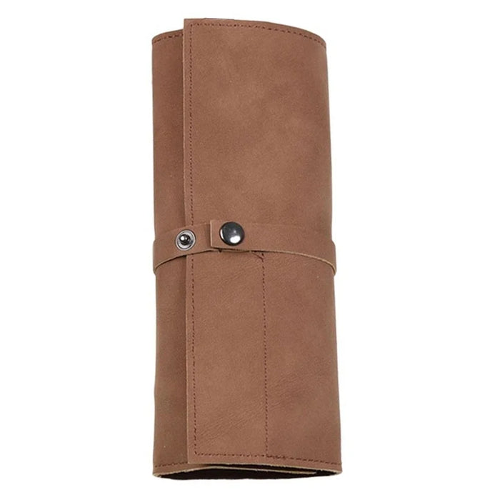 Retro Matte Smart Watch Storage Bag 5-Grid Microfiber Leather Watch Band Carrying Pouch - Coffee - 1