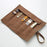 Retro Matte Smart Watch Storage Bag 5-Grid Microfiber Leather Watch Band Carrying Pouch - Coffee - 3