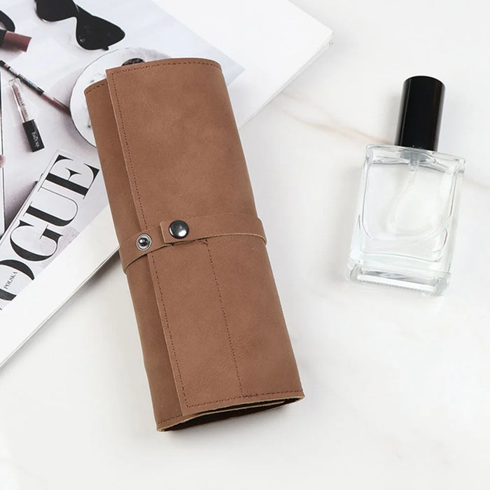 Retro Matte Smart Watch Storage Bag 5-Grid Microfiber Leather Watch Band Carrying Pouch - Coffee - 5