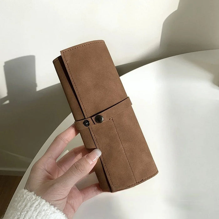 Retro Matte Smart Watch Storage Bag 5-Grid Microfiber Leather Watch Band Carrying Pouch - Coffee - 6