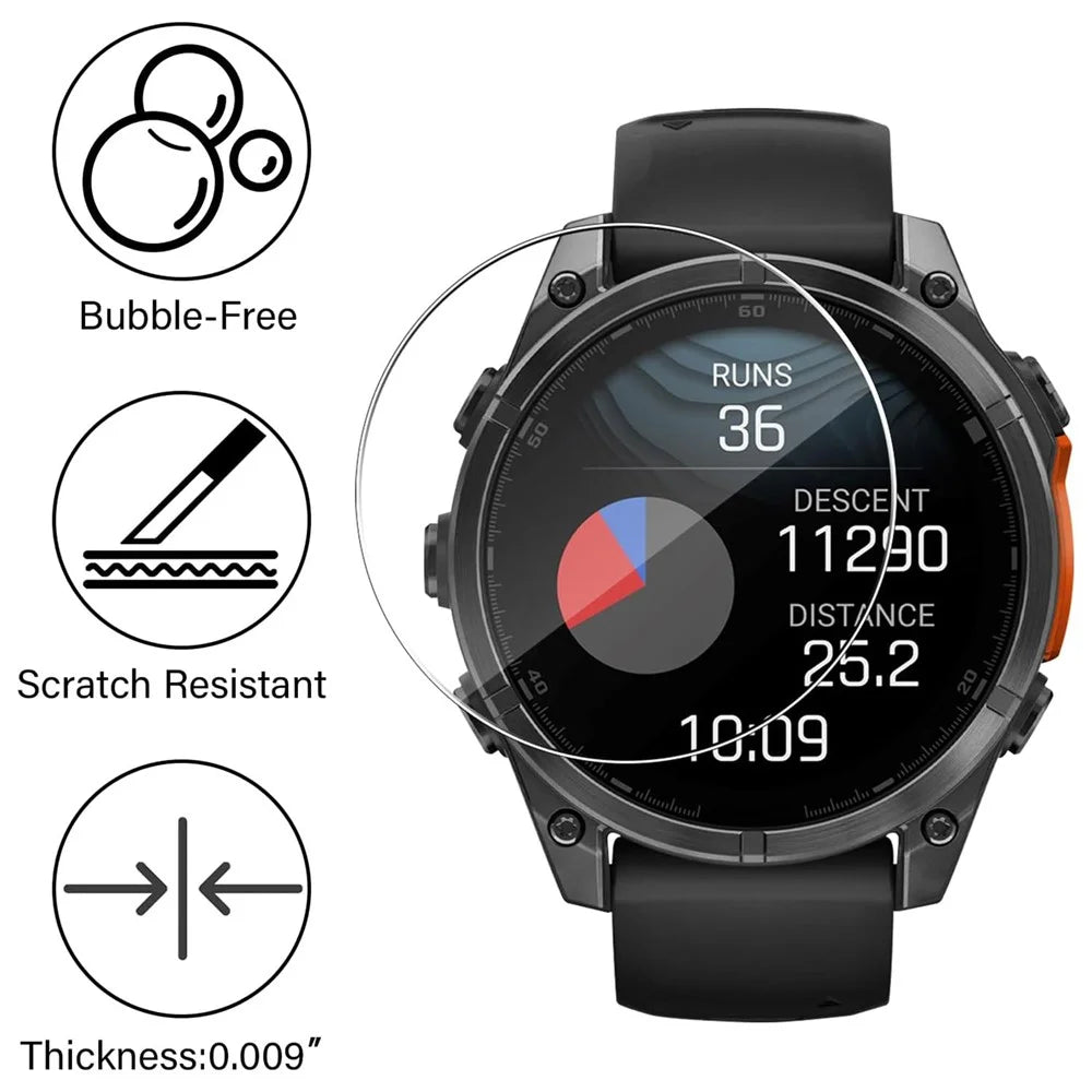 3Pcs For Garmin Fenix 8 51mm Screen Protector HD Clear Watch Screen Film - 2