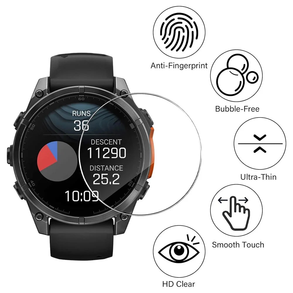 3Pcs For Garmin Fenix 8 51mm Screen Protector HD Clear Watch Screen Film - 3