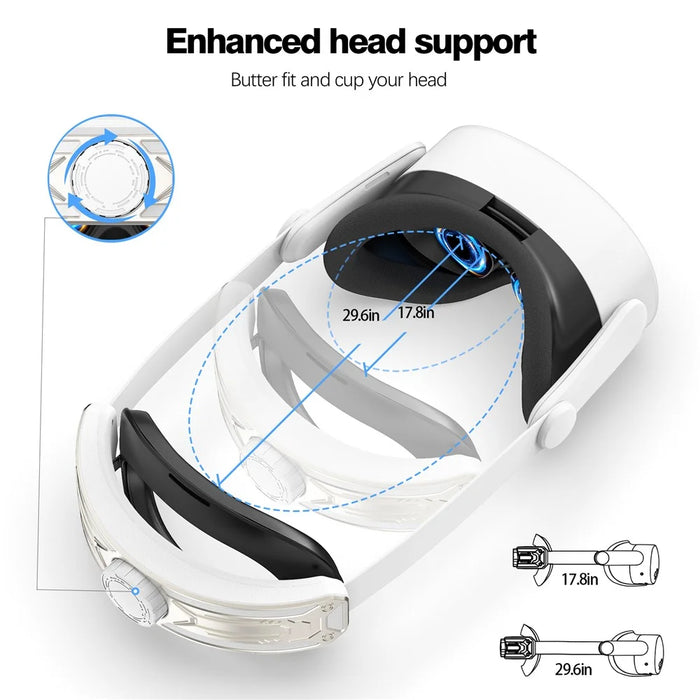For Meta Quest 3S T2 Elite Head Strap ABS+Sponge Soft Cushion Adjustable Headband - Gold - 6
