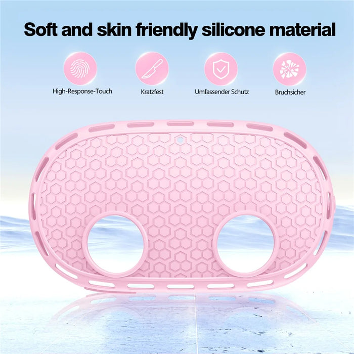 For Meta Quest 3S Protective Case VR Headset Silicone Cover - Pink - 3