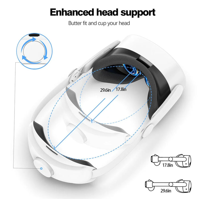 Head Strap for Meta Quest 3S Flippable Headband VR Headset Accessories - White - 6