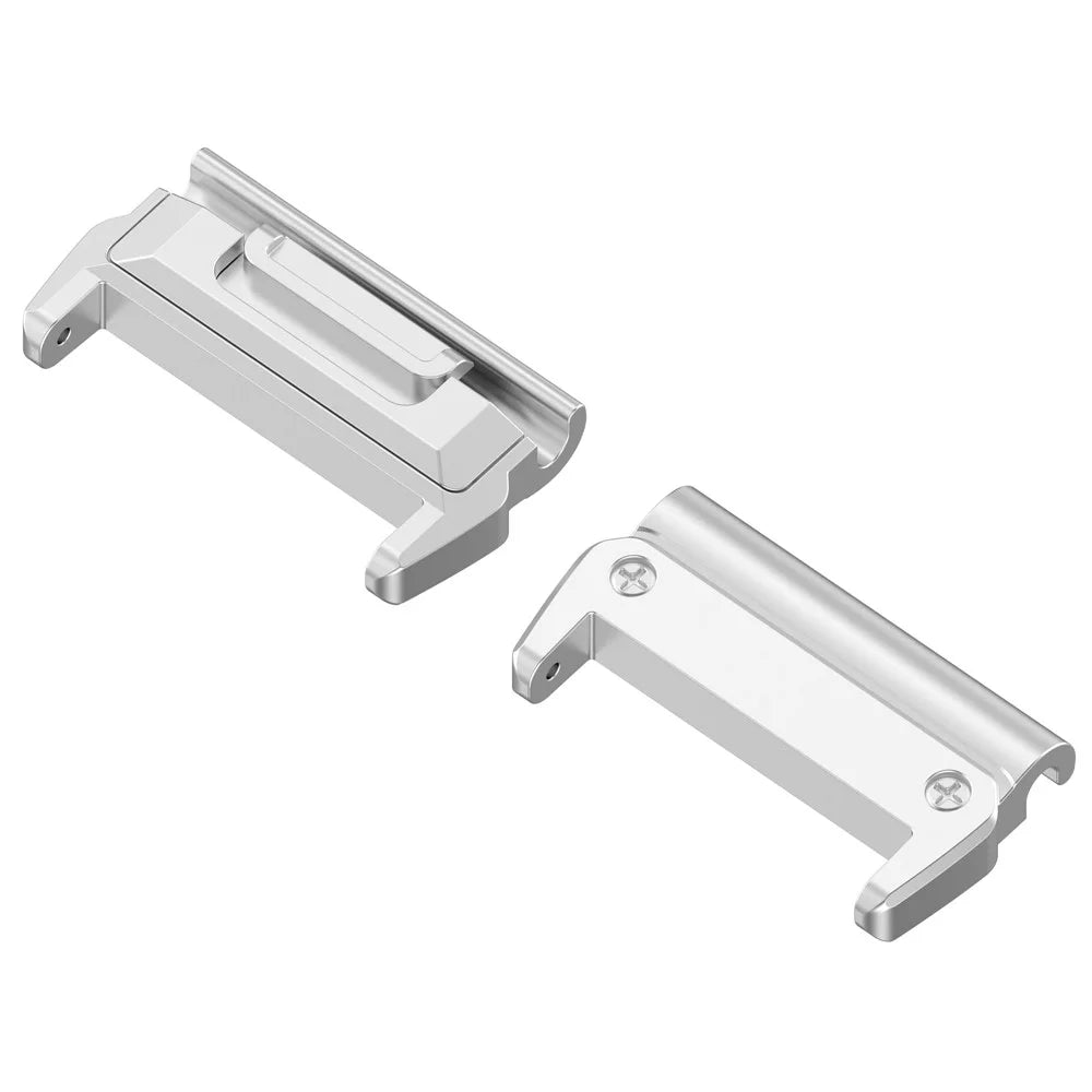 1 Pair 22mm Watchband Connector for Garmin Fenix 8 47mm  /  Fenix E 47mm  /  Fenix 7 Watch Band Metal Adapter - Silver - 2