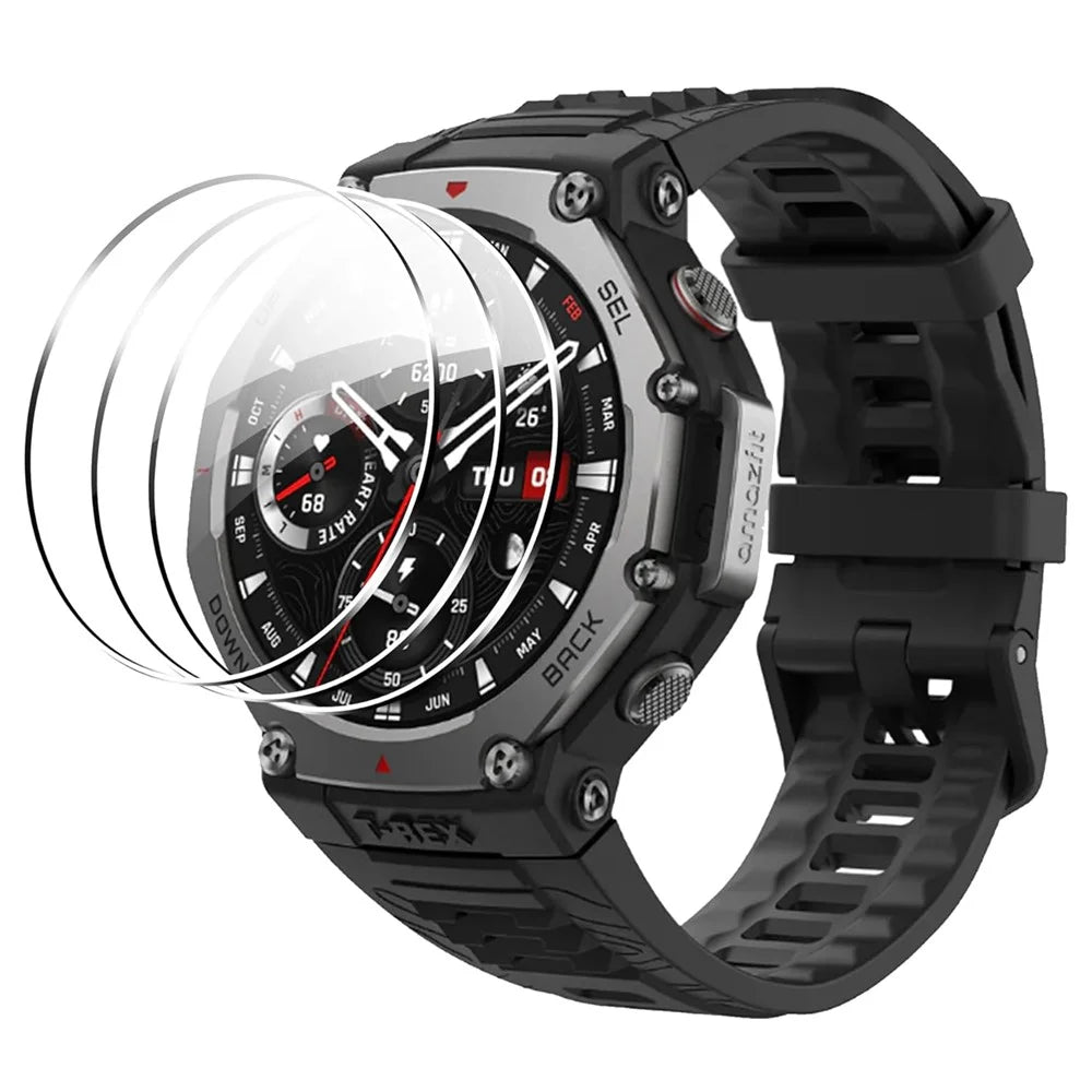 3Pcs For Huami Amazfit T-Rex 3 Tempered Glass Screen Protector HD Clear Watch Screen Film - 1