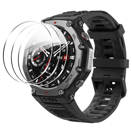 3Pcs For Huami Amazfit T-Rex 3 Tempered Glass Screen Protector HD Clear Watch Screen Film - 1