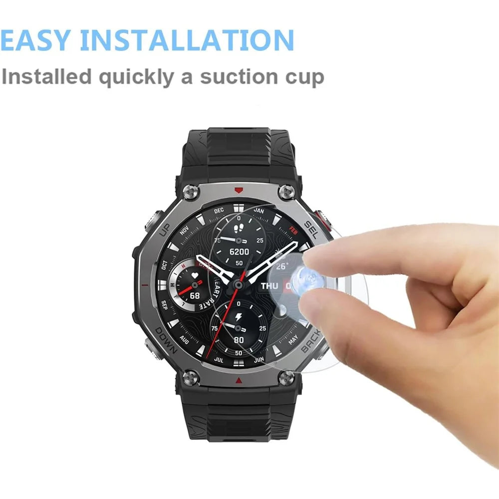 3Pcs For Huami Amazfit T-Rex 3 Tempered Glass Screen Protector HD Clear Watch Screen Film - 3