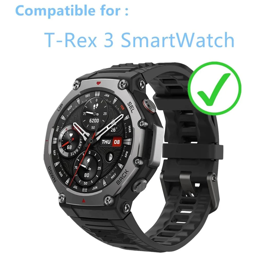 3Pcs For Huami Amazfit T-Rex 3 Tempered Glass Screen Protector HD Clear Watch Screen Film - 4