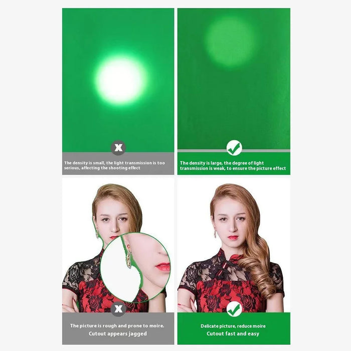 3x5m Green Screen Live Streaming Photography Video Recording Backdrop Cloth with 4 Traceless Nails - 6