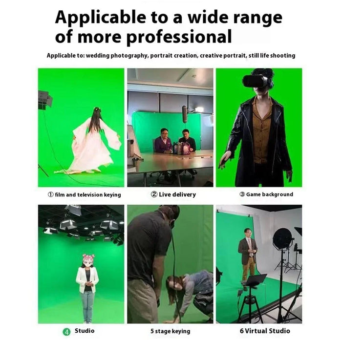 3x6m Green Screen Live Streaming Photography Video Recording Backdrop Cloth with 4 Traceless Nails - 5