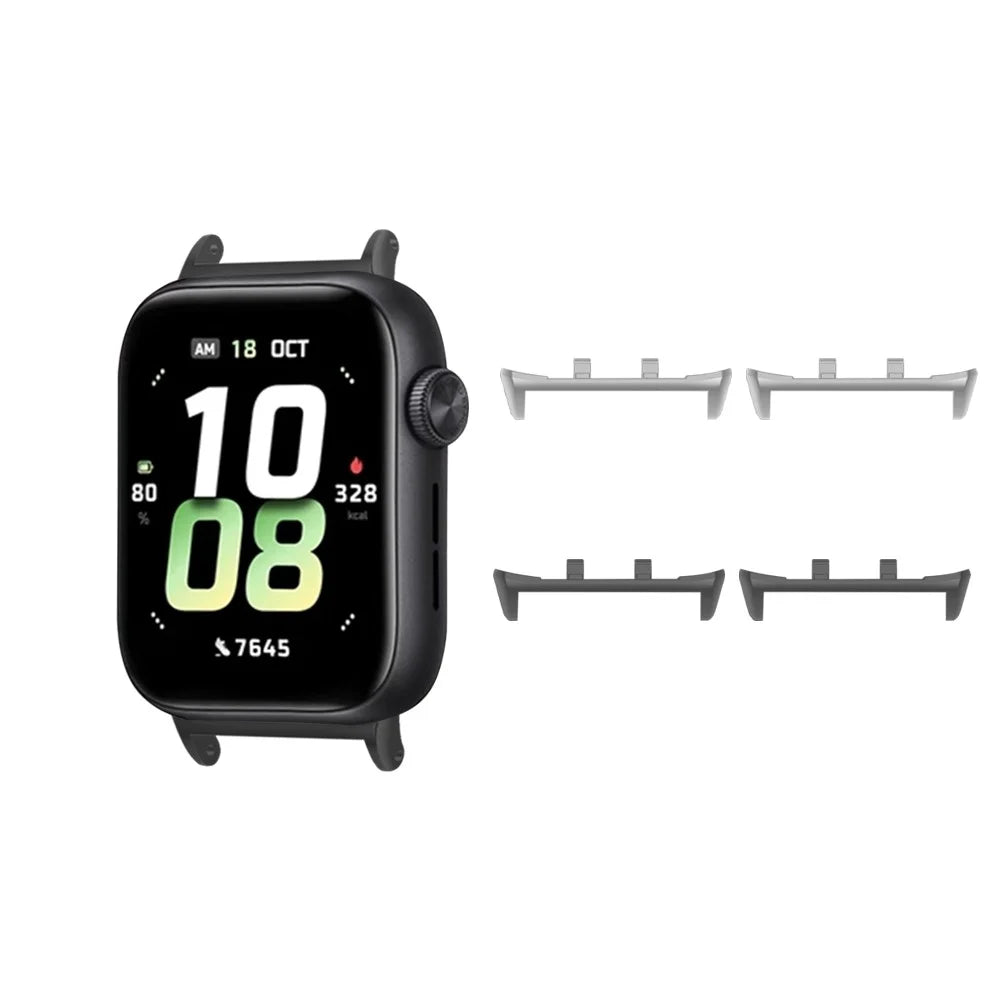 1 Pair for Honor Watch 5 Watchband Connector 22mm Replacement Strap Metal Adapters - Black - 5