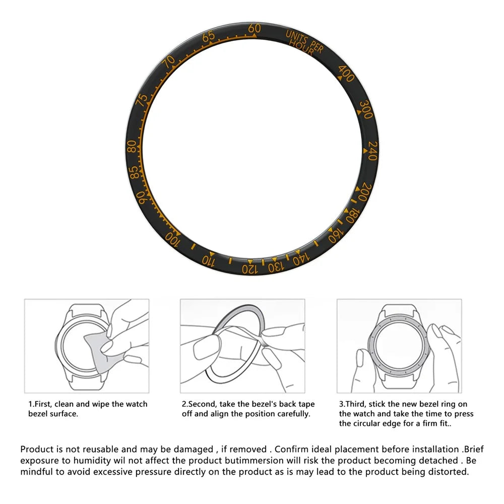 For Garmin Fenix 8 43mm Watch Bezel Scale Design Stainless Steel Protective Ring - Black + Orange - 4