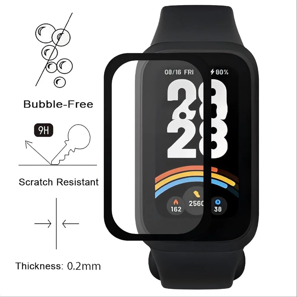 3Pcs Watch Film For Xiaomi Smart Band 9 Active / Redmi Band 3 , 3D PET Smartwatch Screen Protector - 3