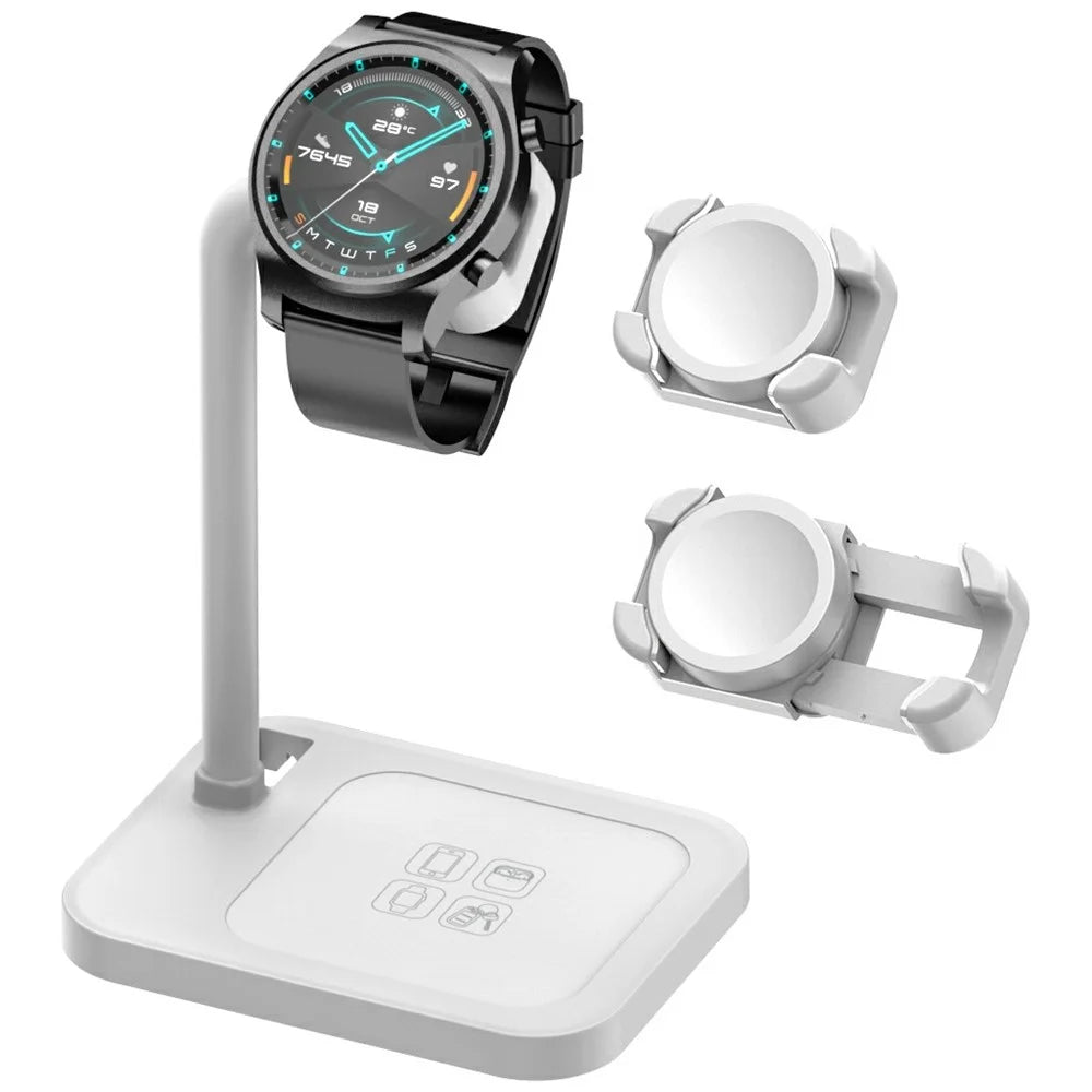 AODUKE AJZJ02S Watch Charging Base Stand for Google / Huawei / Garmin / Samsung Watch Charger Dock - White - 1