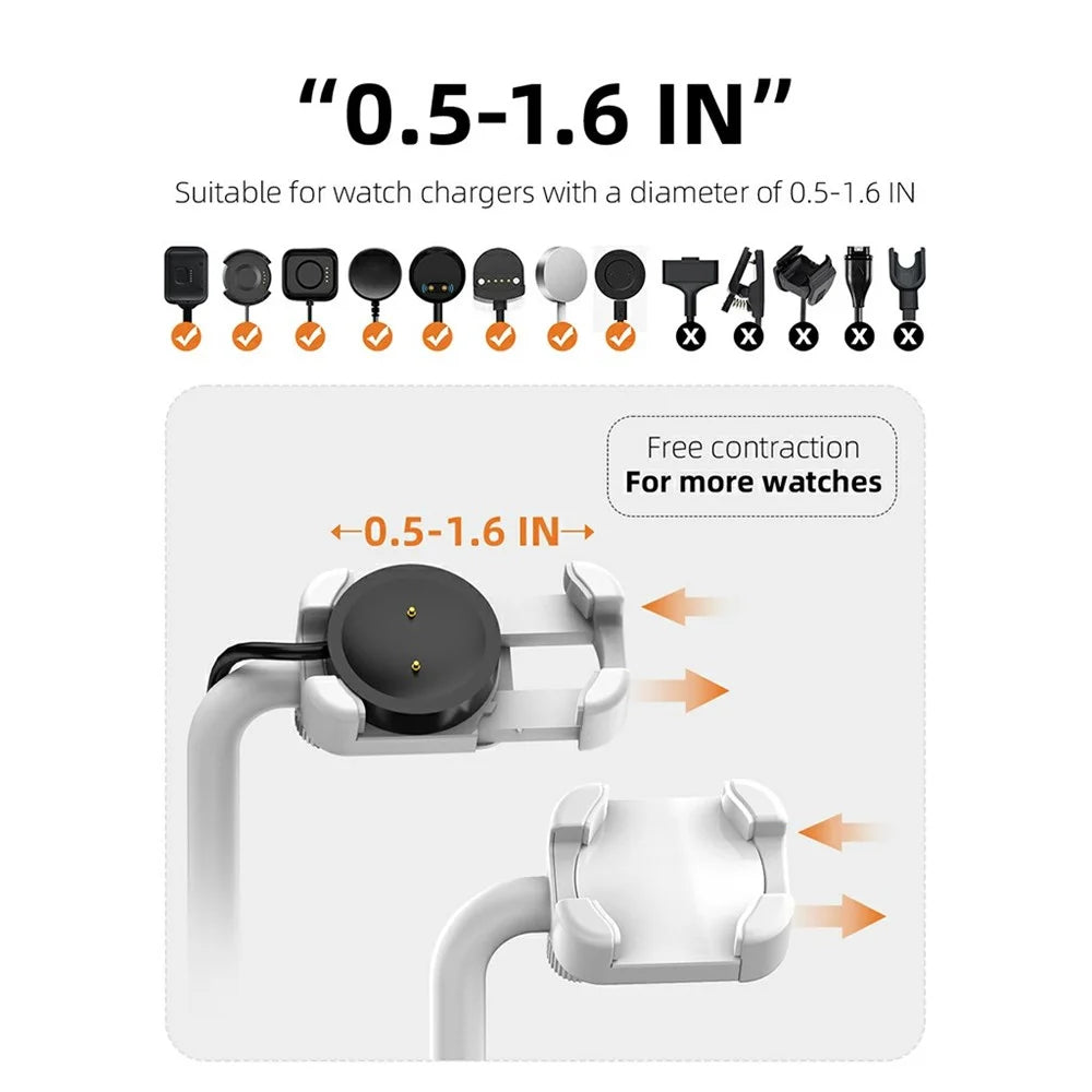 AODUKE AJZJ02S Watch Charging Base Stand for Google / Huawei / Garmin / Samsung Watch Charger Dock - White - 5