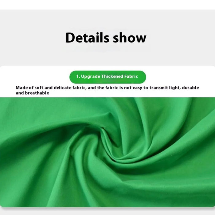 3 x 5m Photography Backdrop Set with 4 Clips Polyester Background Screen for Studio / Live Streaming - Green - 4