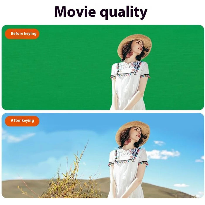 3 x 5m Photography Backdrop Set with 4 Clips Polyester Background Screen for Studio / Live Streaming - Green - 5