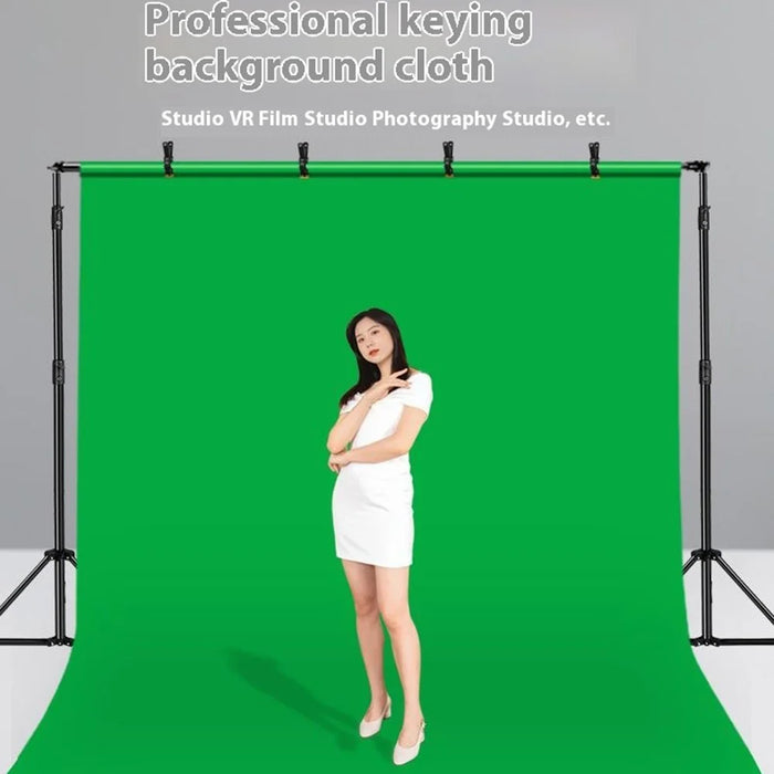 3 x 6m Photography Backdrop Set with 4 Clips Polyester Background Screen for Studio / Live Streaming - Black - 3