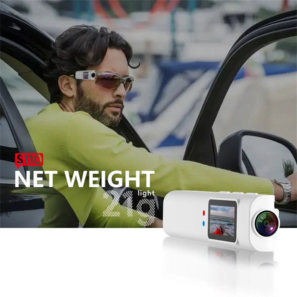 S110 First-Person View Glasses Camera IPS Display WIFI APP Control 2.7K Ultra HD Video Recorder - White - 4