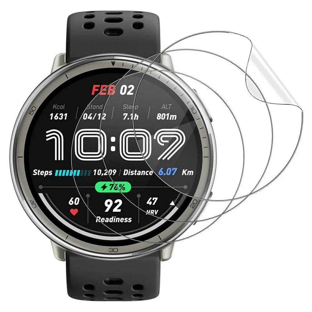 3Pcs For Huami Amazfit Active 2 TPU Watch Screen Protector Anti Scratch HD Clear Hydrogel Film - 1