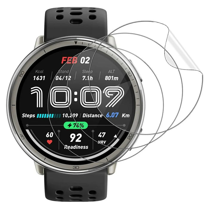 3Pcs For Huami Amazfit Active 2 TPU Watch Screen Protector Anti Scratch HD Clear Hydrogel Film - 1