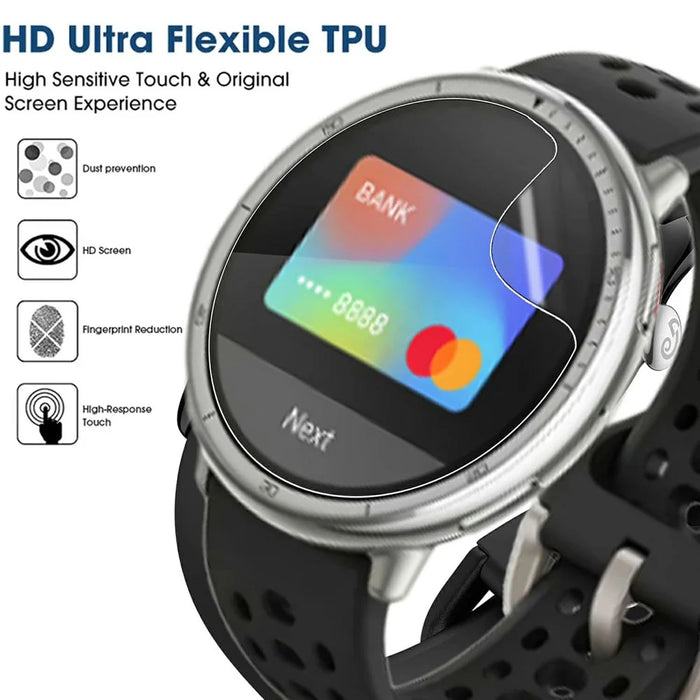 3Pcs For Huami Amazfit Active 2 TPU Watch Screen Protector Anti Scratch HD Clear Hydrogel Film - 5