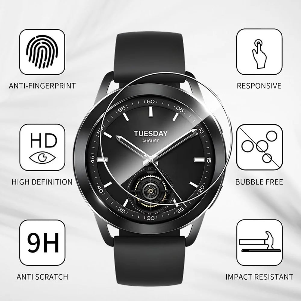 3Pcs For Xiaomi Watch S3 Tempered Glass Screen Protector HD Clear Watch Screen Film - 2
