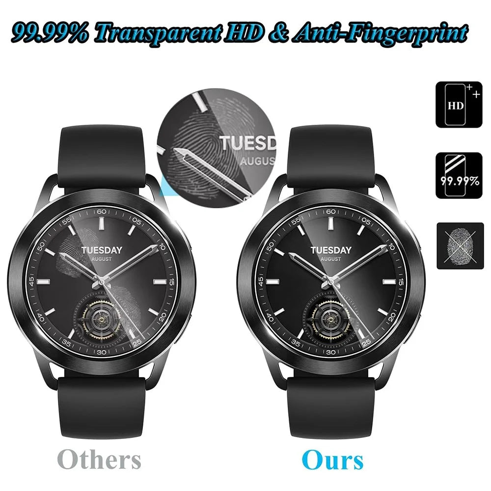 3Pcs For Xiaomi Watch S3 Tempered Glass Screen Protector HD Clear Watch Screen Film - 5