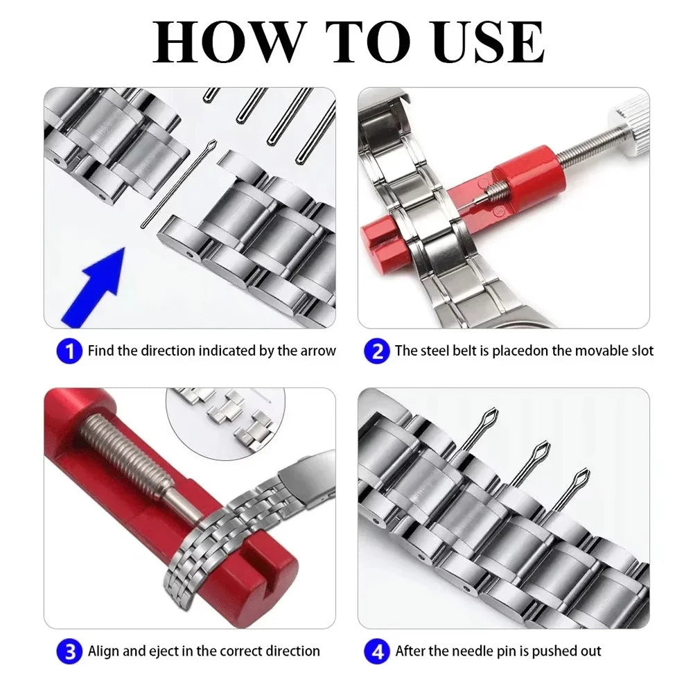 Watch Band Disassembly Tool for Apple Amazfit Samsung Huawei Fitbit Metal Strap Repair Adjustable Link Remover - Black - 6