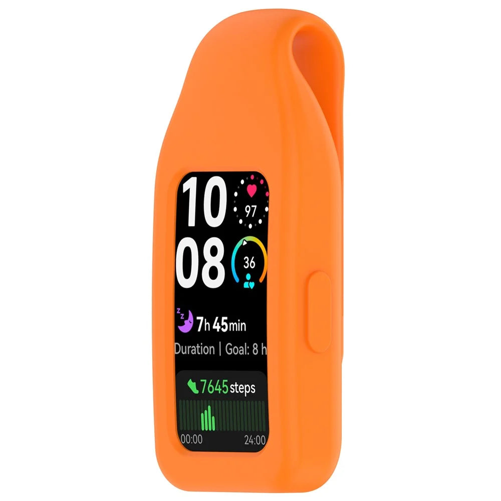 For Huawei Band 10 / 9 / 8 Clip Buckle Replacement Case Smart Watch Silicone Cover - Orange - 2