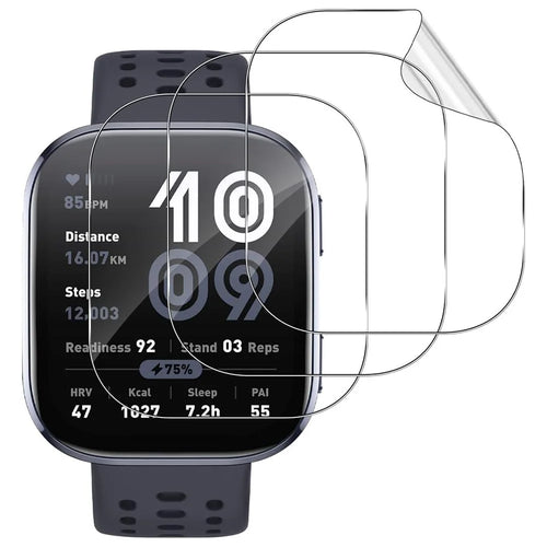 3Pcs For Huami Amazfit Bip 6 TPU Watch Screen Protector Anti Scratch HD Clear Hydrogel Film - 1
