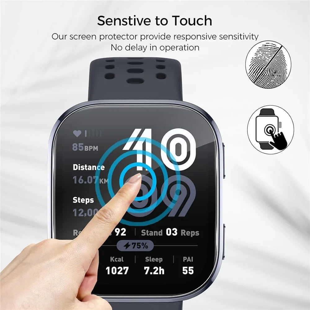 3Pcs For Huami Amazfit Bip 6 TPU Watch Screen Protector Anti Scratch HD Clear Hydrogel Film - 2