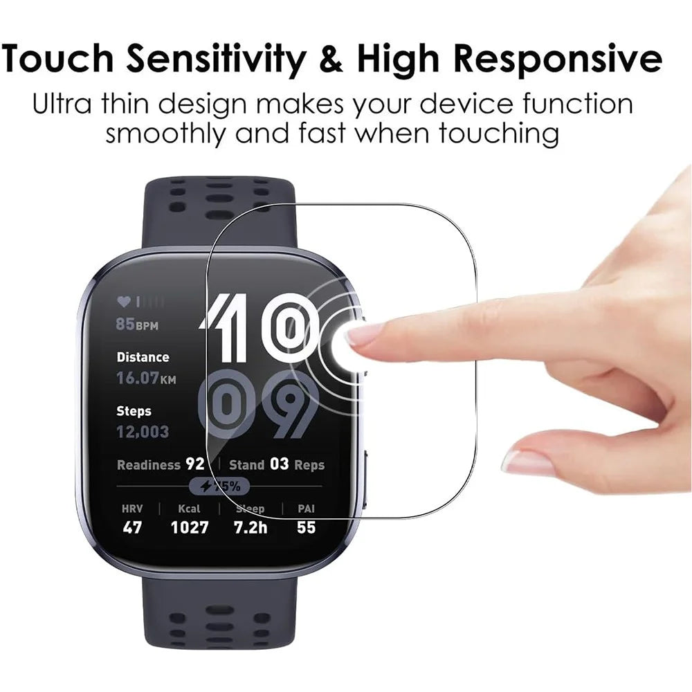 3Pcs For Huami Amazfit Bip 6 TPU Watch Screen Protector Anti Scratch HD Clear Hydrogel Film - 3