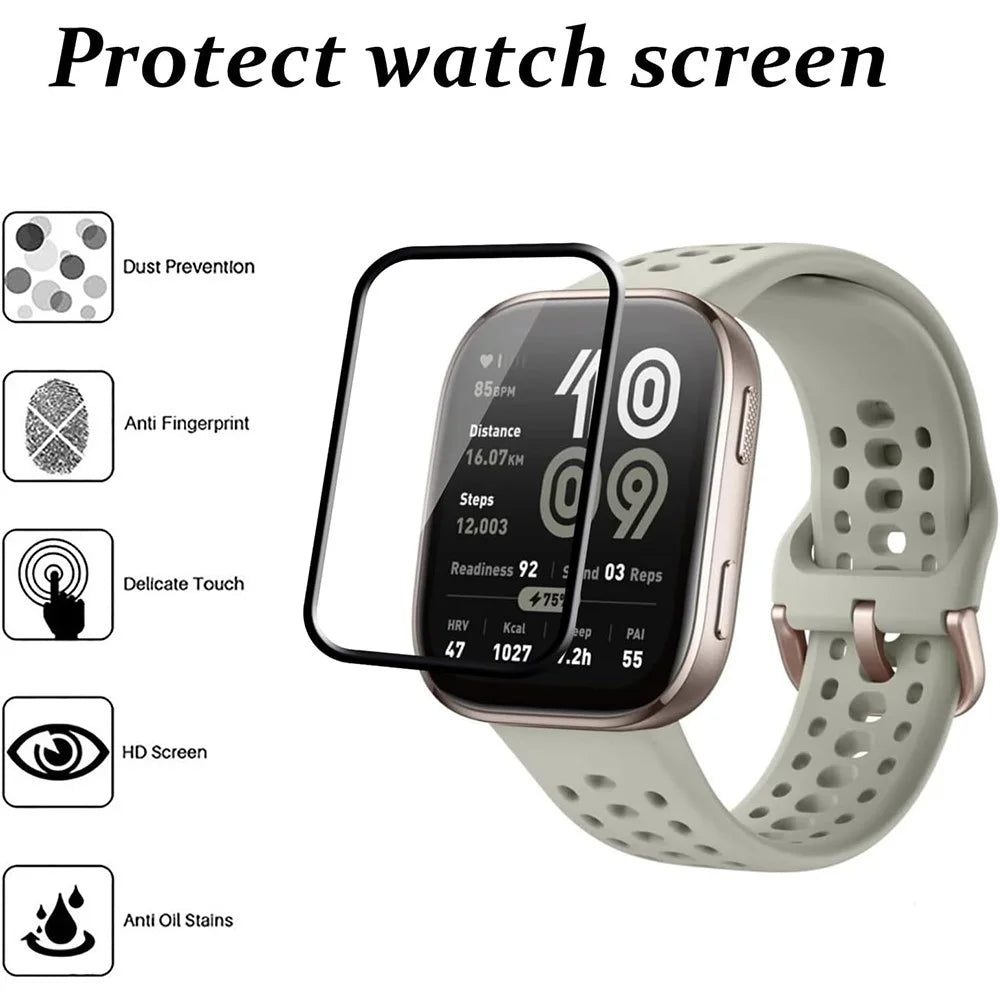 For Huami Amazfit Bip 6 Watch Film Anti-Scratch Film PET 3D Smartwatch Screen Protector - 2