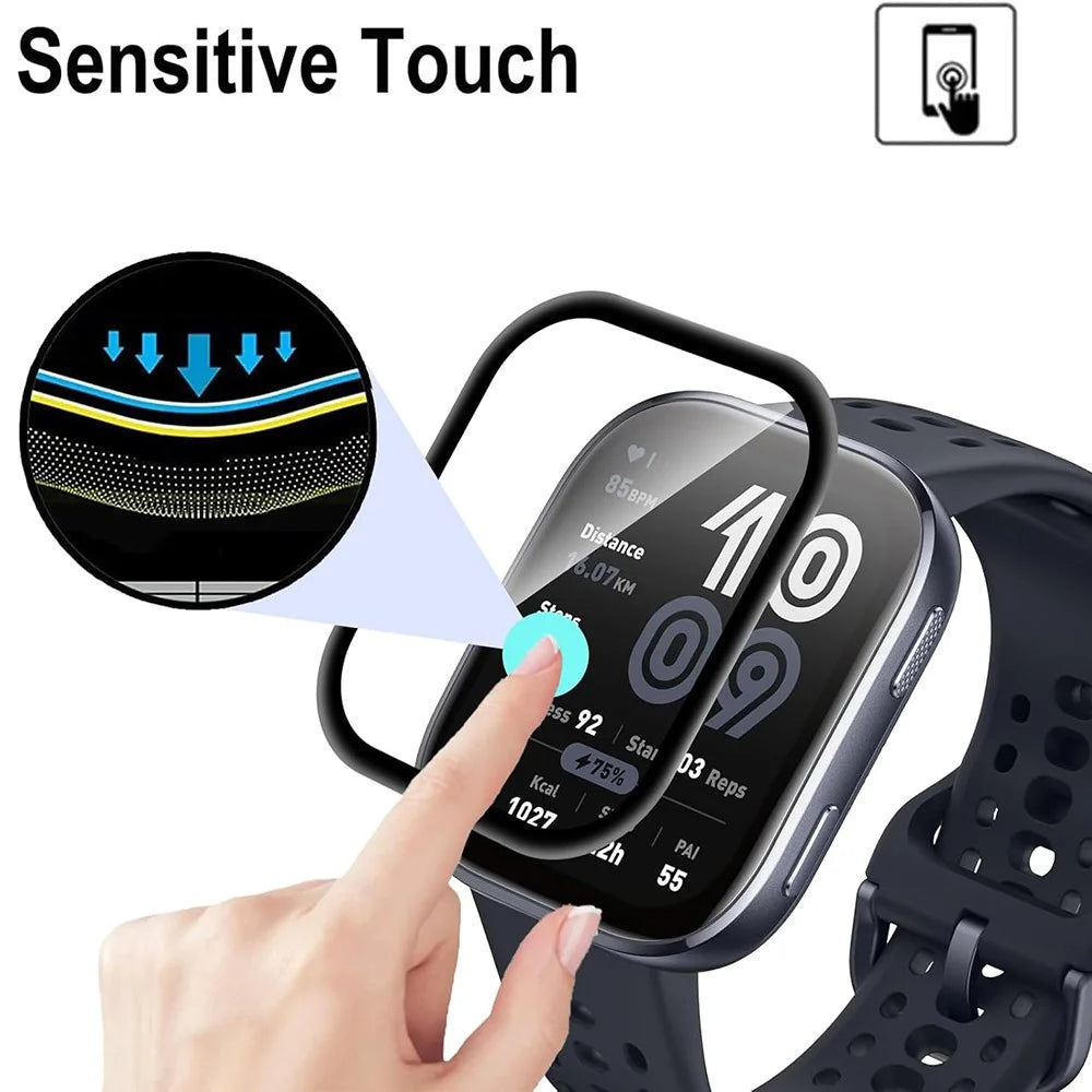 For Huami Amazfit Bip 6 Watch Film Anti-Scratch Film PET 3D Smartwatch Screen Protector - 4
