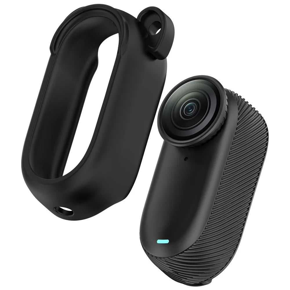 For Insta360 GO 3 / GO 3S Silicone Protective Case Hollow Out Design Camera Cover - Black - 1