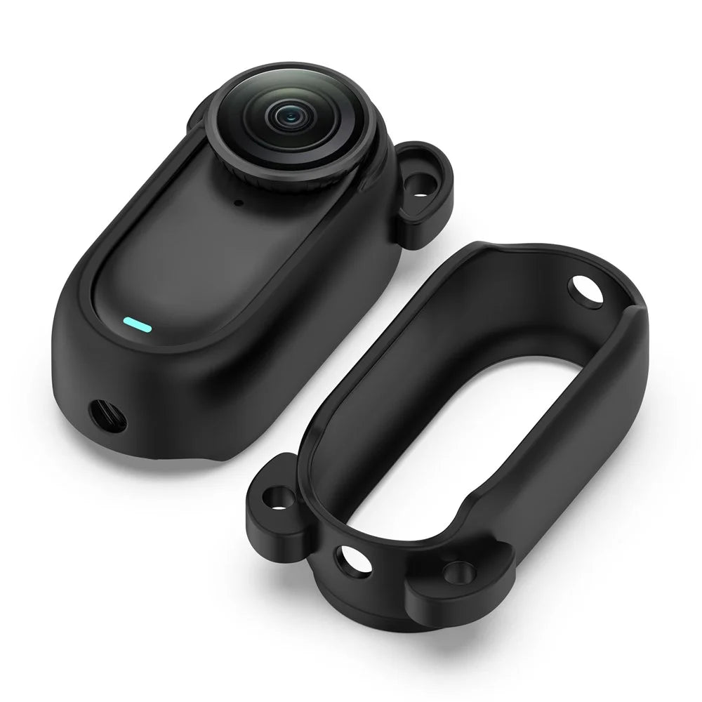 For Insta360 GO 3 / GO 3S Silicone Protective Case Hollow Out Design Camera Cover - Black - 7