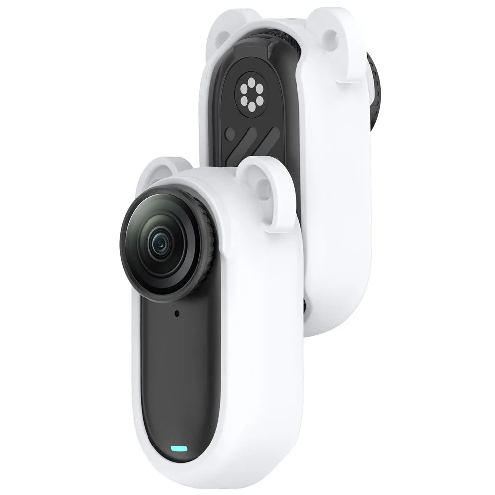 For Insta360 GO 2 Silicone Protective Case Hollow Design Anti-Drop Camera Cover - White - 3