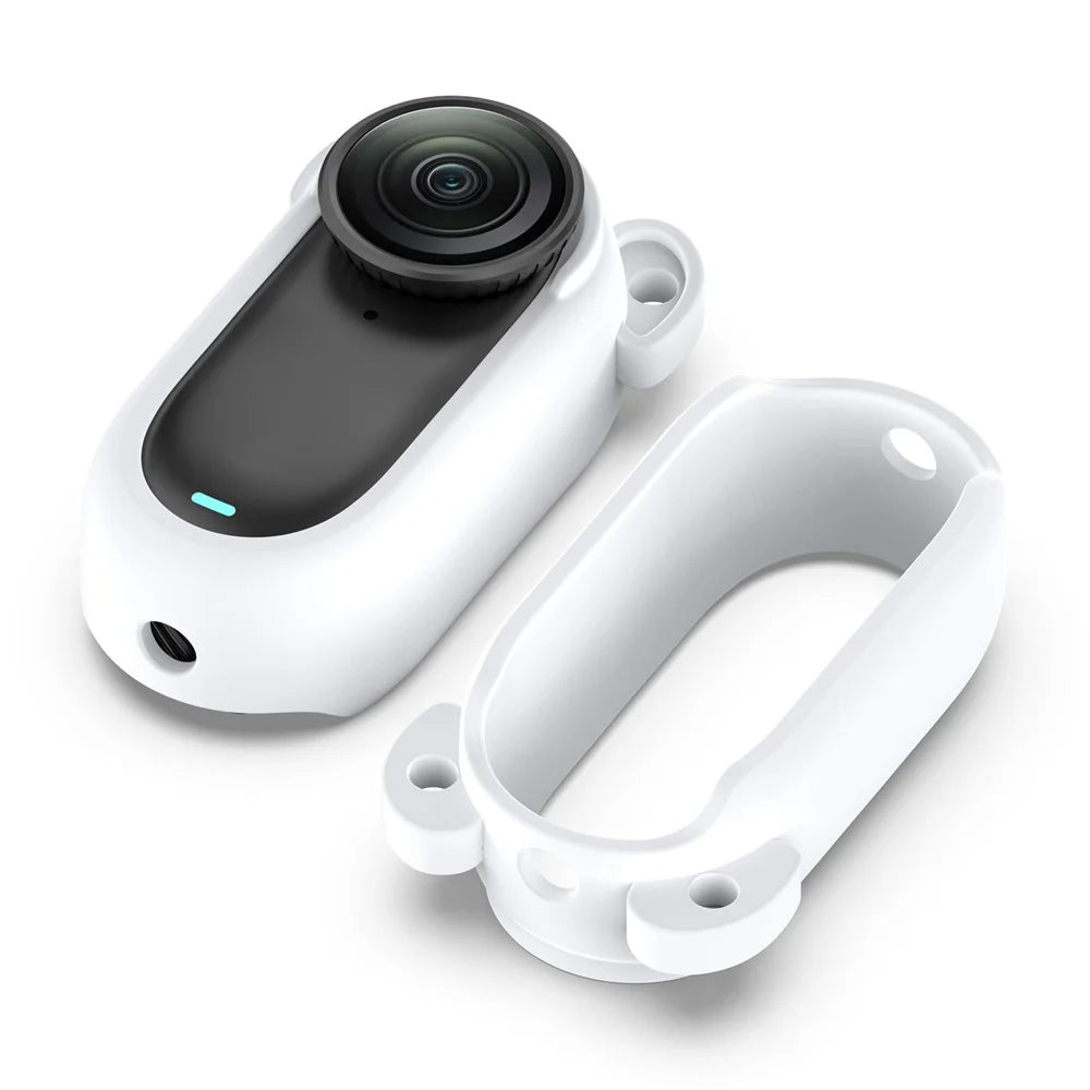 For Insta360 GO 2 Silicone Protective Case Hollow Design Anti-Drop Camera Cover - White - 7